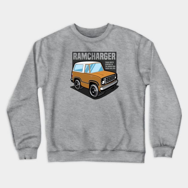 Metallic Gold Ramcharger - 1974 Crewneck Sweatshirt by jepegdesign